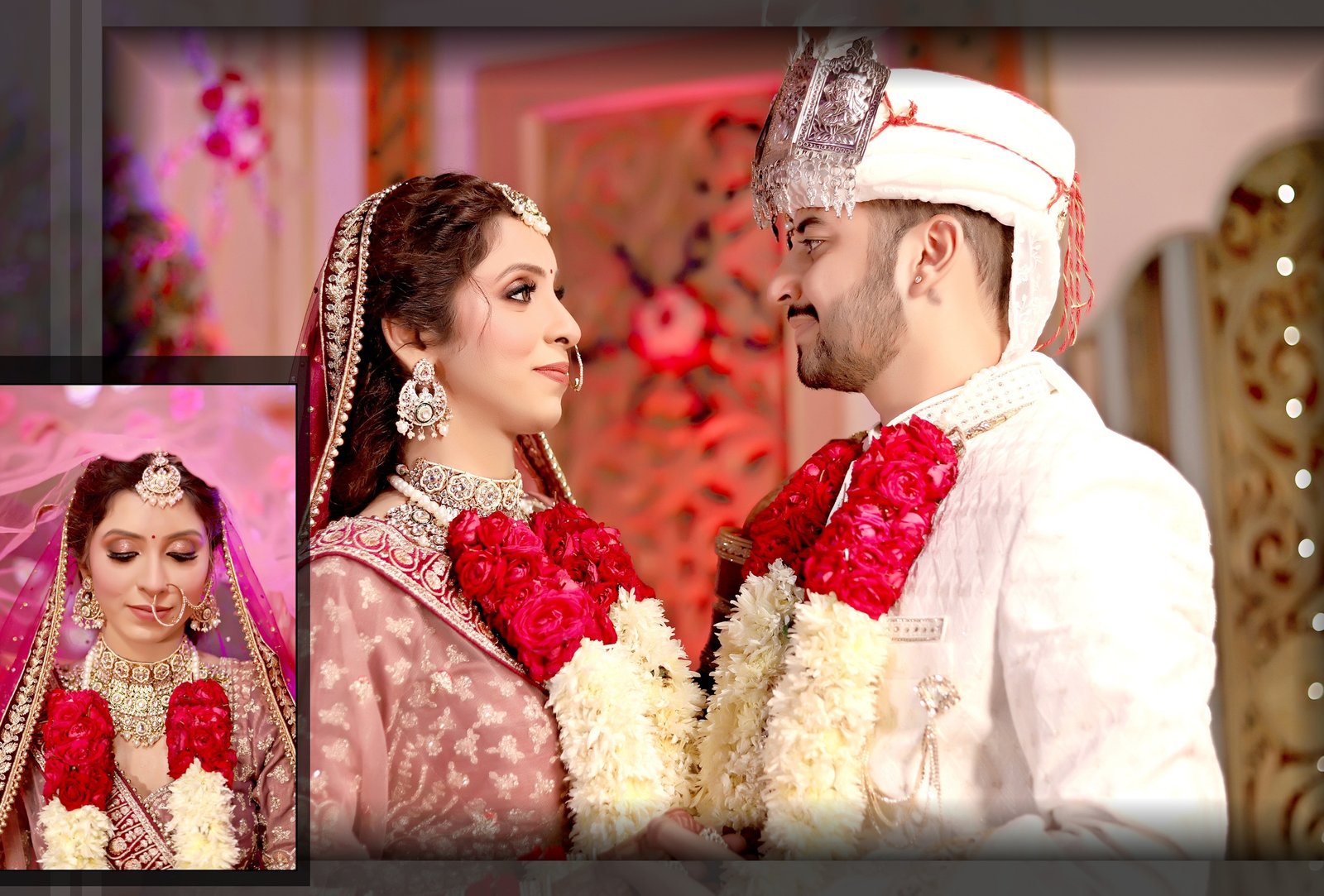 Bride and groom during the pheras at a wedding photographed by R Studio in Rewari